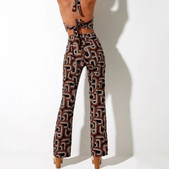 MOTEL Rocks Zoven Trousers in Tonal Interlink Black - Picture 3 of 11